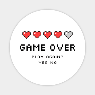 Game Over Hearts - Pixel Art Magnet